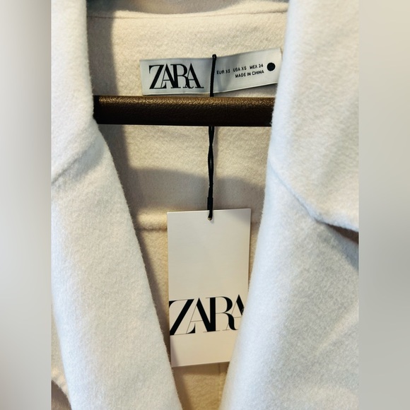 Zara Winter White Wool Coat - Picture 8 of 10